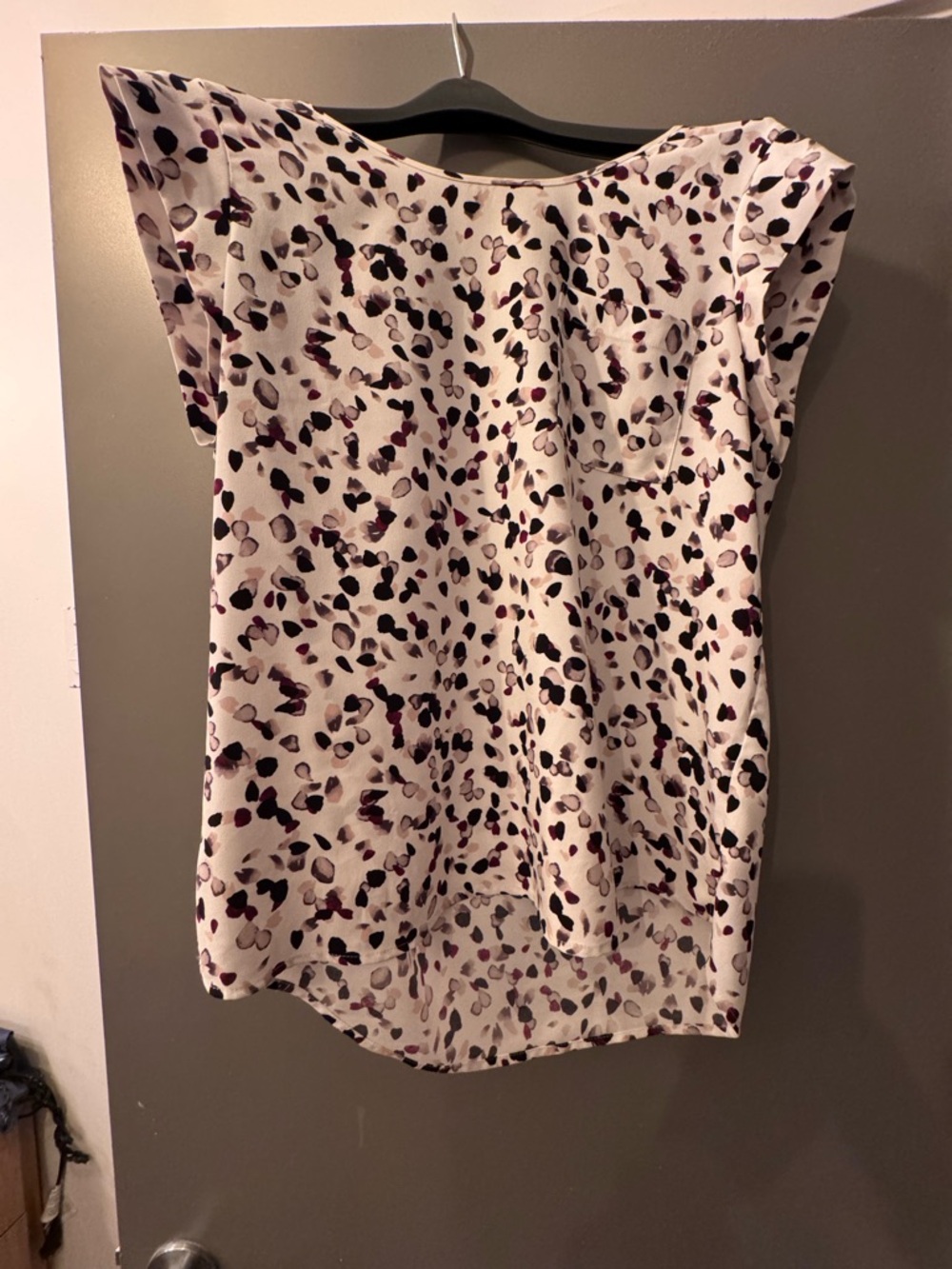 Dalia Cream Blouse with Black and Maroon Spot Print